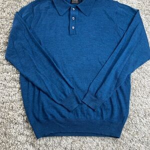 Jos. A. Bank Signature Collection Blue Merino Wool Polo